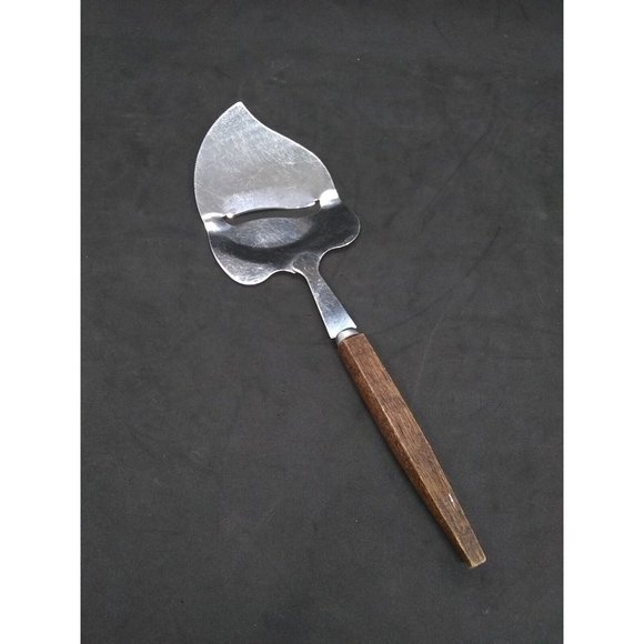 Vtg. Stainless steel Taiwan Cheese slicer Metal Cutter wooden handle Utensil - Picture 3 of 9